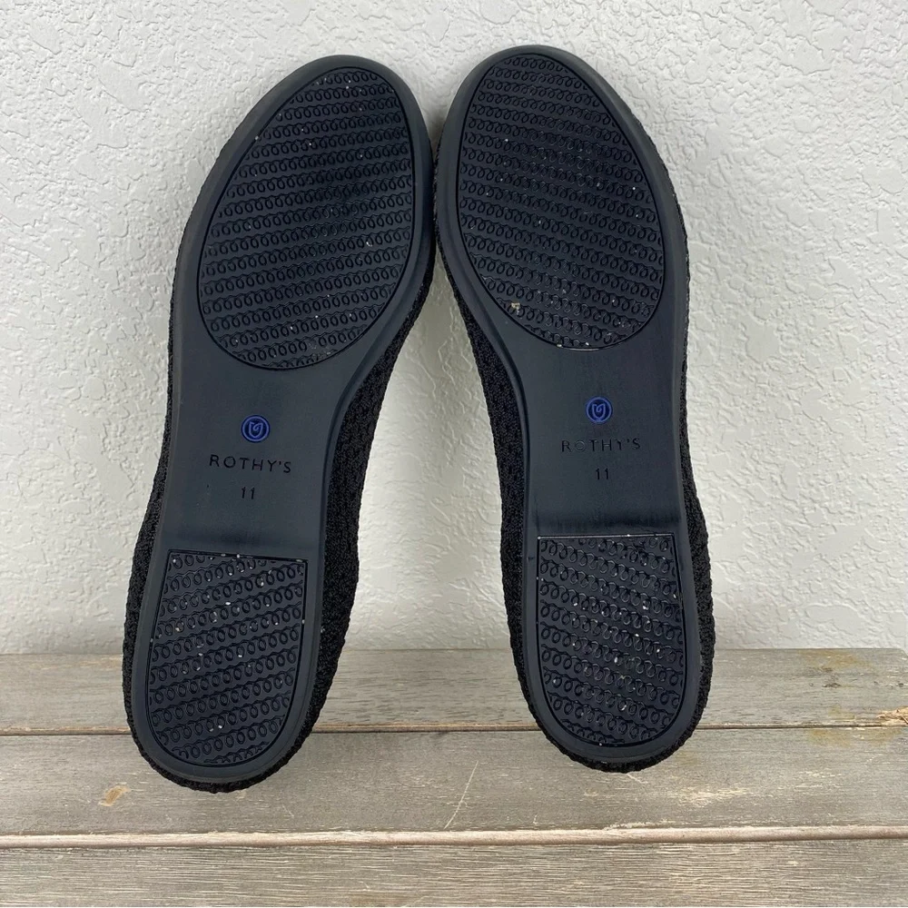 Rothy's Rothy Rothys The Loafer Black Knit Slip-On Flat Shoes Women's Size 11 - Picture 5 of 11